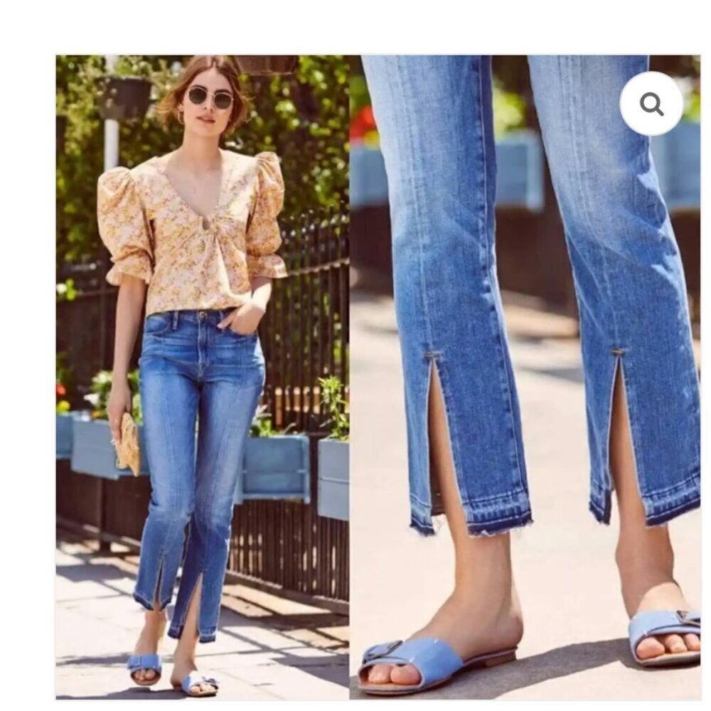Frame Women's Size 25 Blue Le Nouveau Straight Front Split Jeans in Sheffield